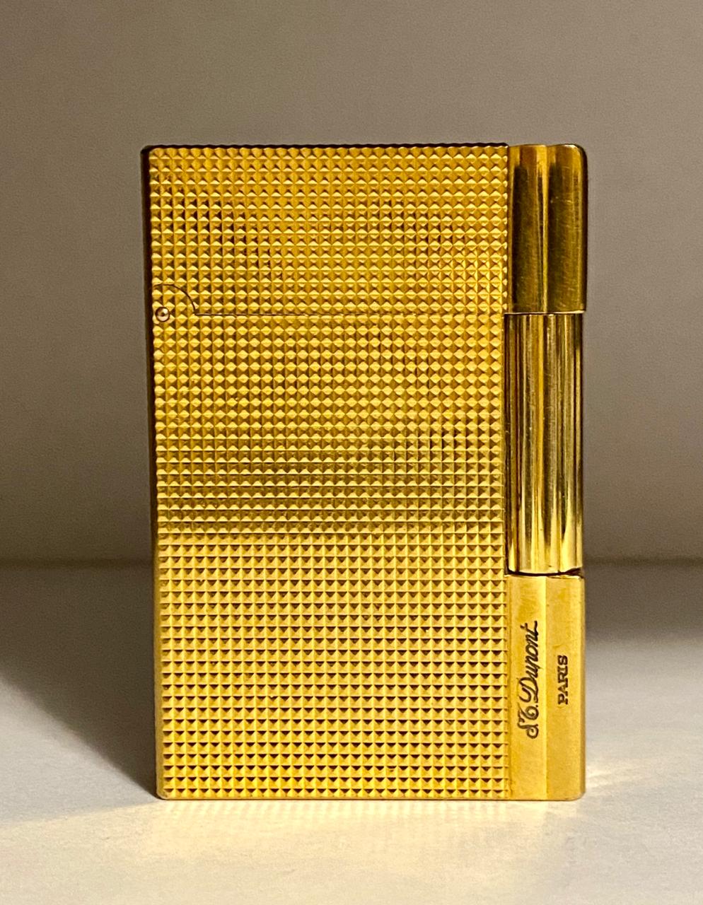 ST Dupont  Diamond Head Gold Plated Gatsby Lighter