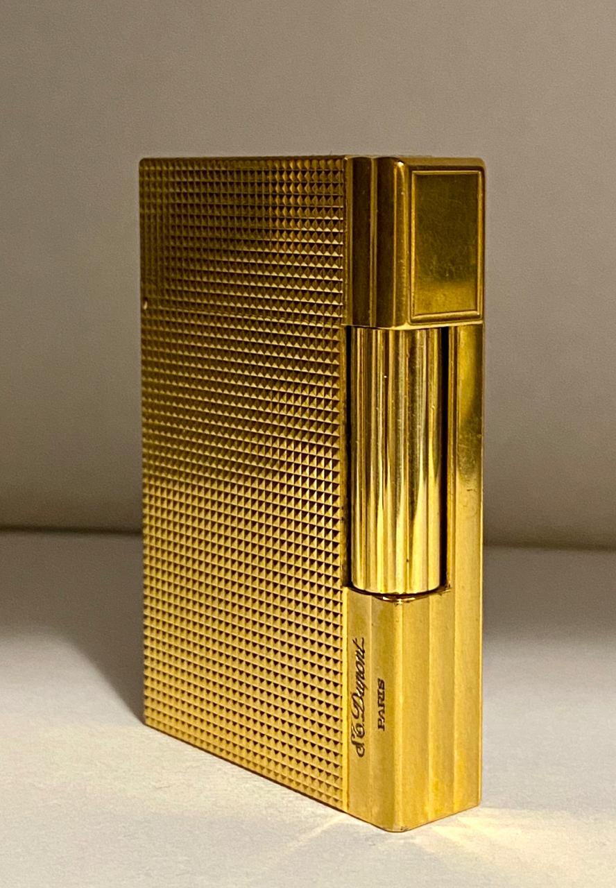 ST Dupont  Diamond Head Gold Plated Gatsby Lighter