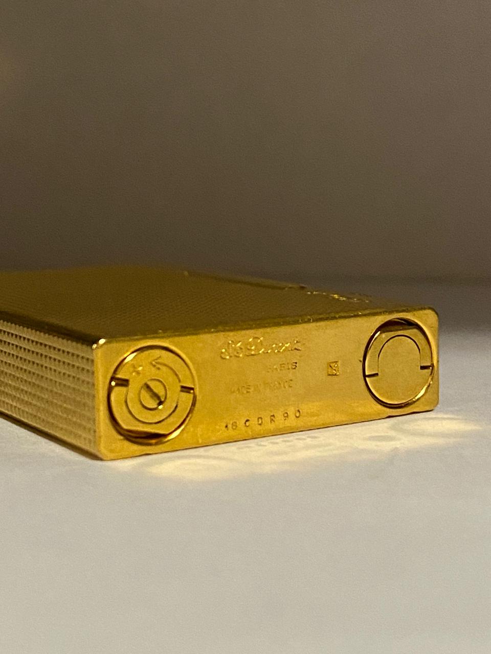 ST Dupont  Diamond Head Gold Plated Gatsby Lighter