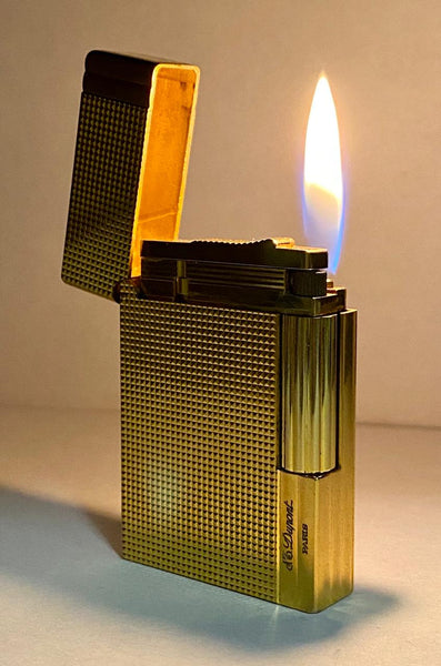 ST Dupont  Diamond Head Gold Plated Gatsby Lighter