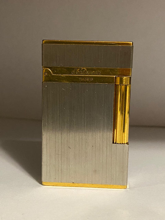 ST Dupont Brushed Platinum & Gold Plated Finish L2 Lighter