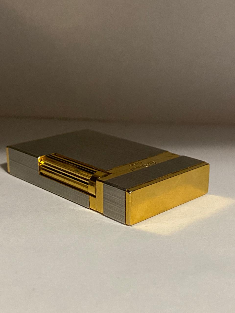 ST Dupont Brushed Platinum & Gold Plated Finish L2 Lighter