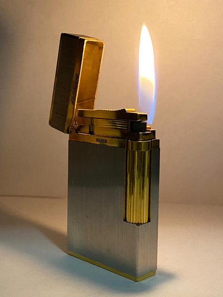 ST Dupont Brushed Platinum & Gold Plated Finish L2 Lighter