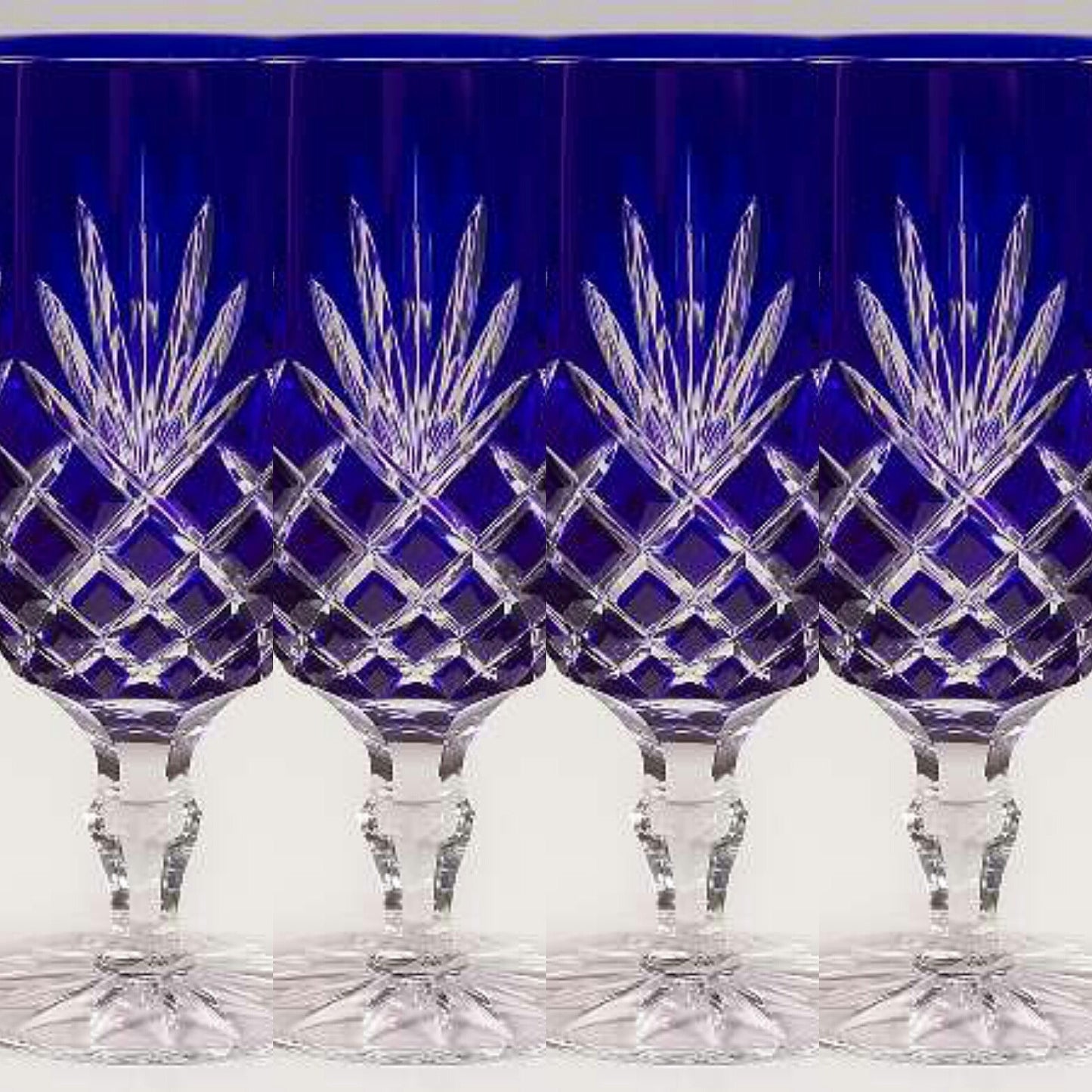 Faberge Odessa Crystal Glasses in Cobalt Blue