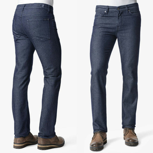 7 For all Mankind Slimmy Straight Leg Indigo Diamond Print 32"