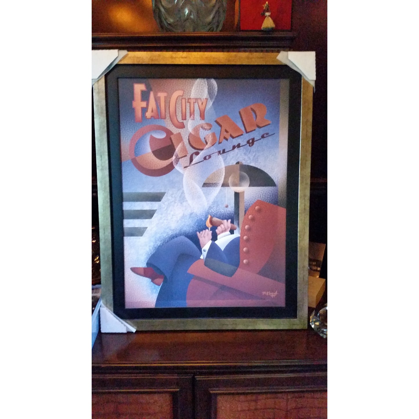 Art Deco Poster by Michael Kungl mounted and custom framed