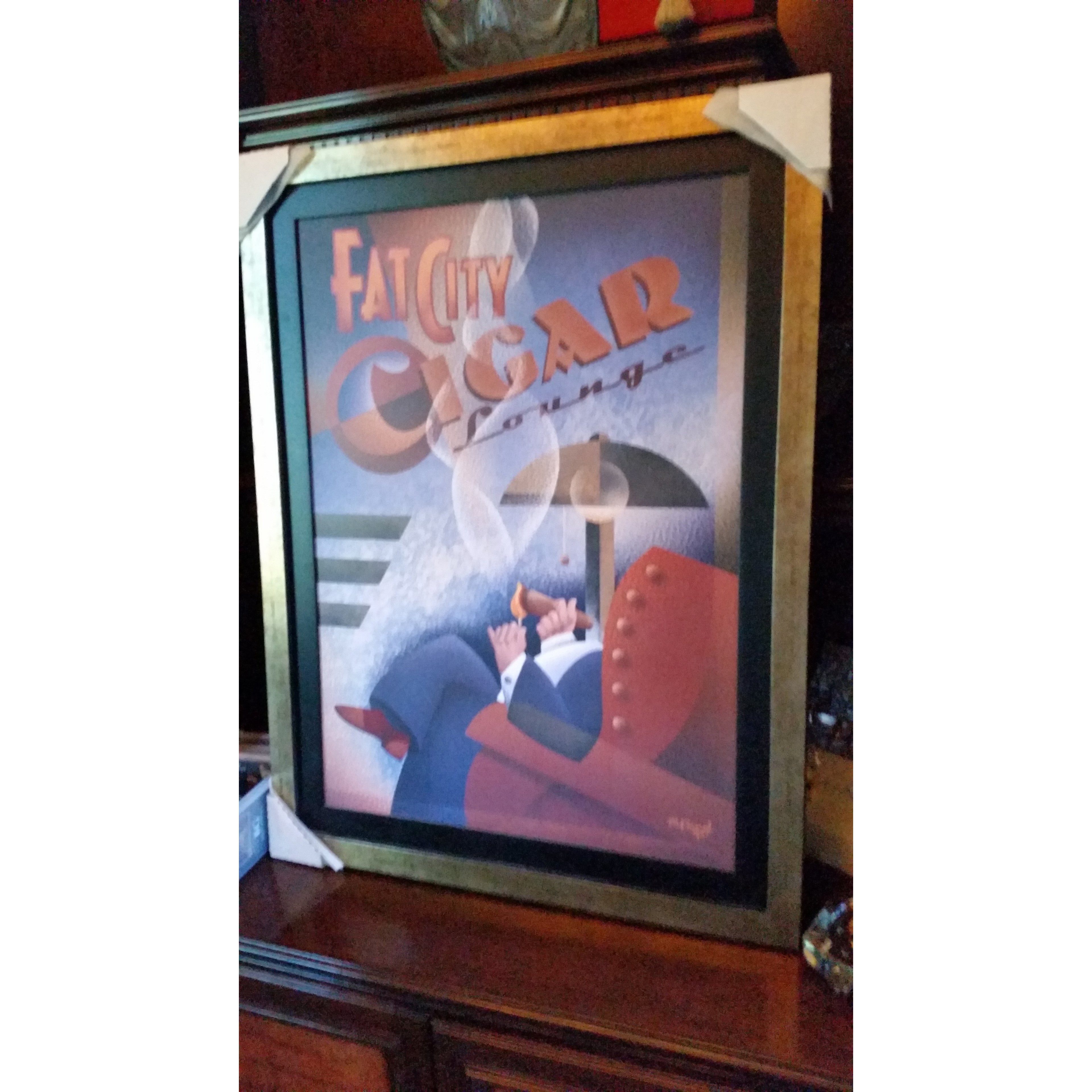 Art Deco Poster by Michael Kungl mounted and custom framed