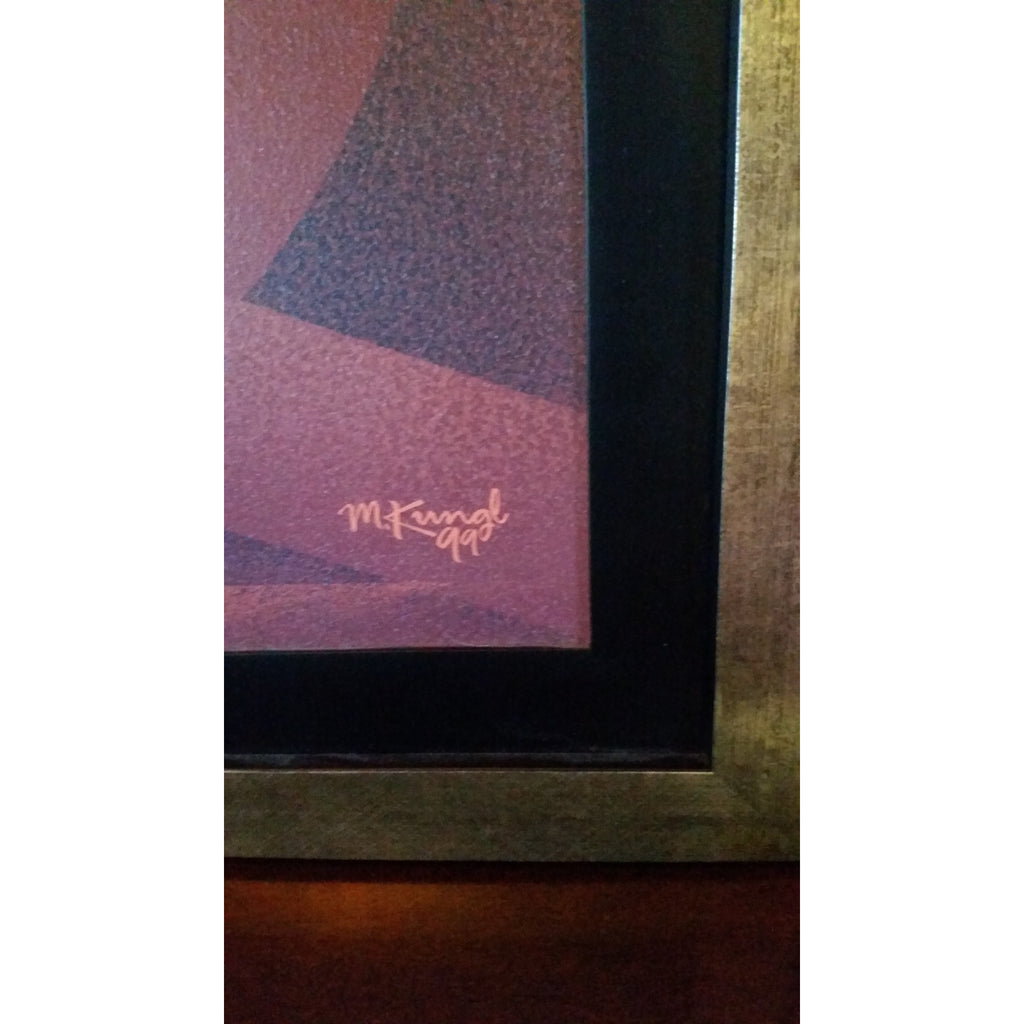 Art Deco Poster by Michael Kungl mounted and custom framed