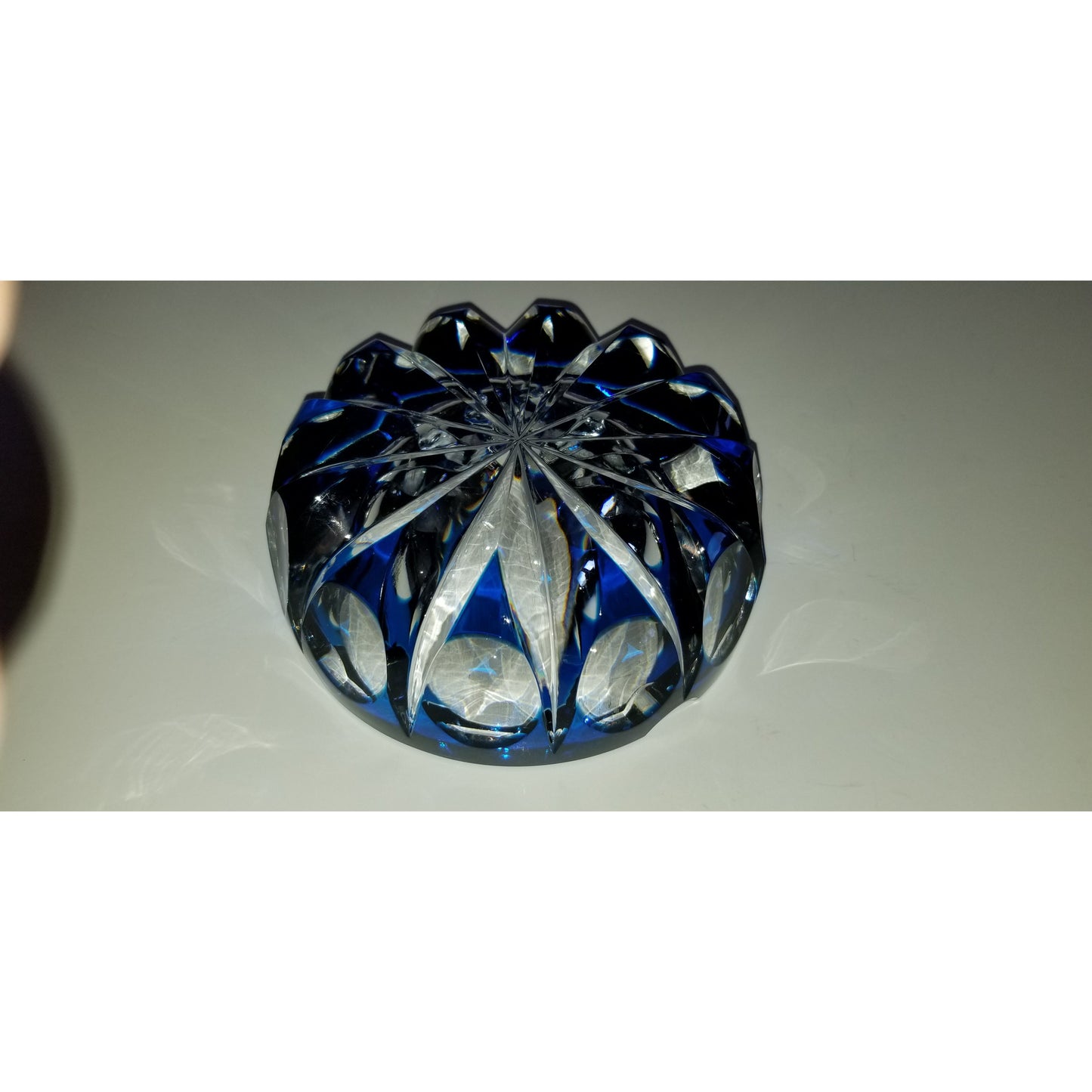 Saint louis crystal sapphire blue ashtray