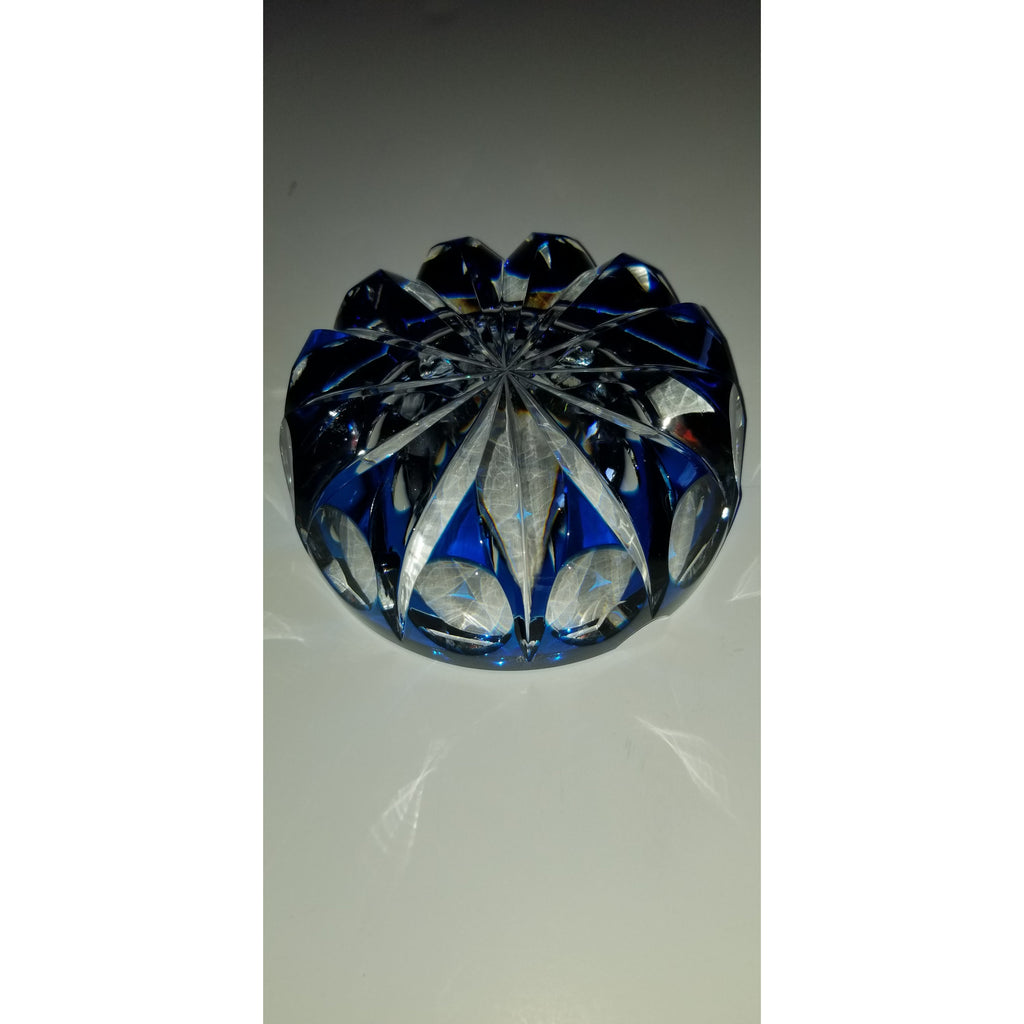 Saint louis crystal sapphire blue ashtray