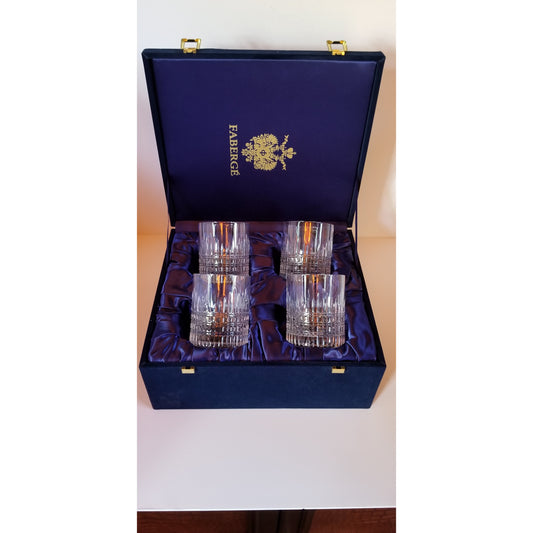 Faberge Crystal Old Fashion Glasses