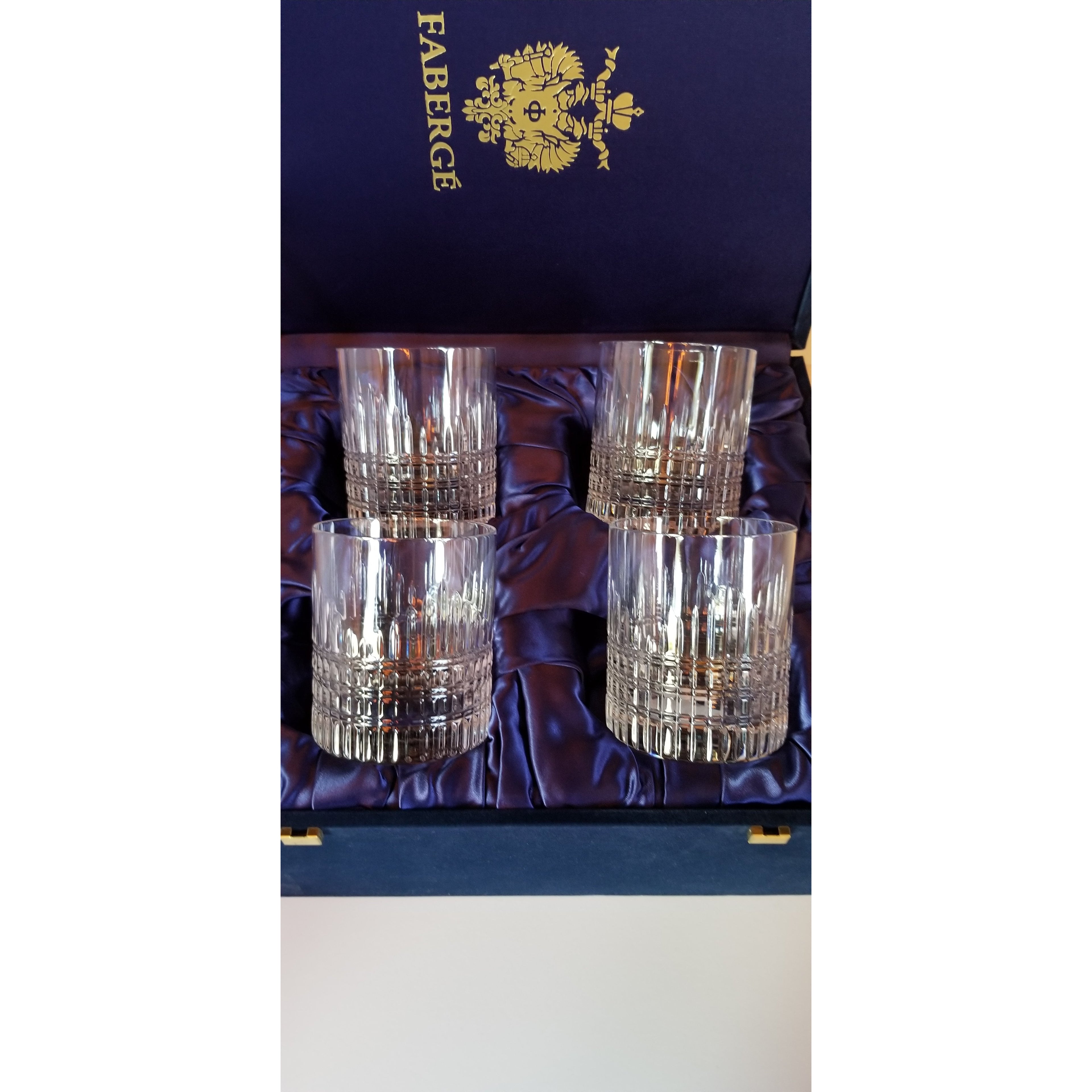 Faberge Crystal Old Fashion Glasses