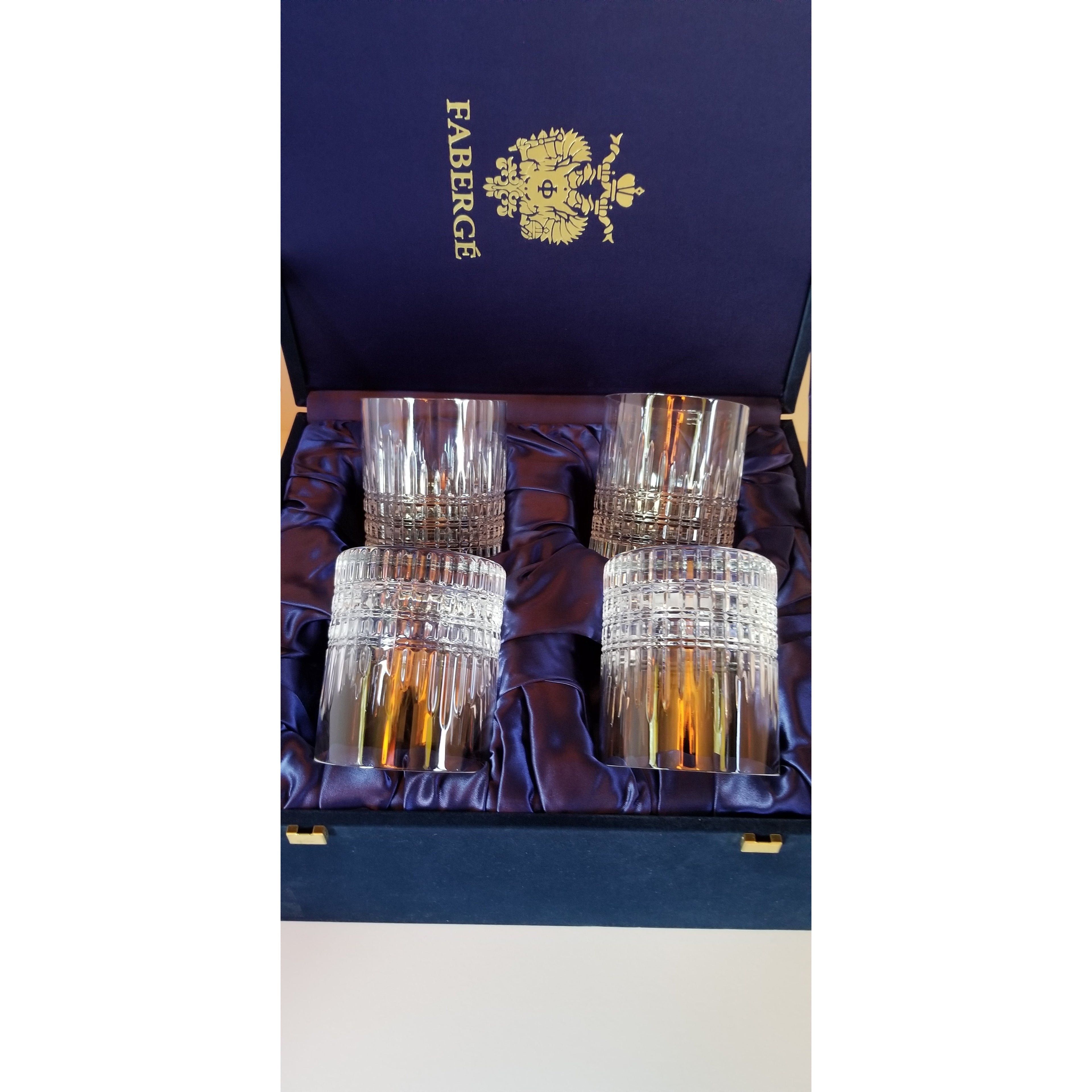 Faberge Crystal Old Fashion Glasses