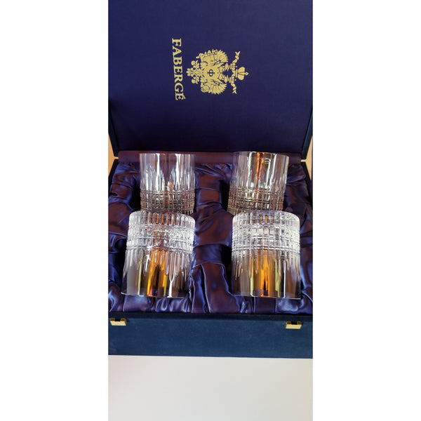 Faberge Crystal Old Fashion Glasses
