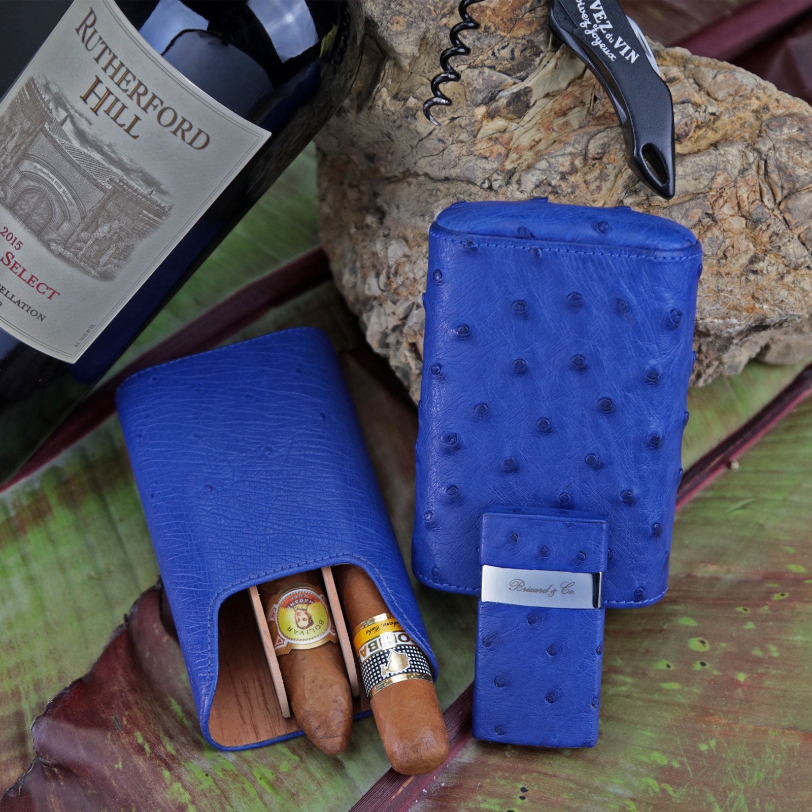 Brizard and Co Show Band Ostrich Cigar Case