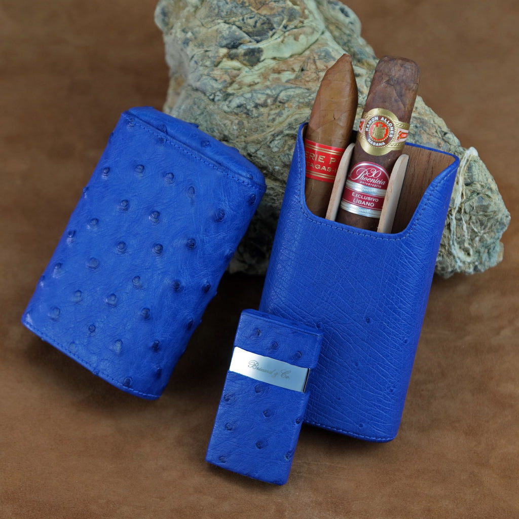 Brizard and Co Show Band Ostrich Cigar Case