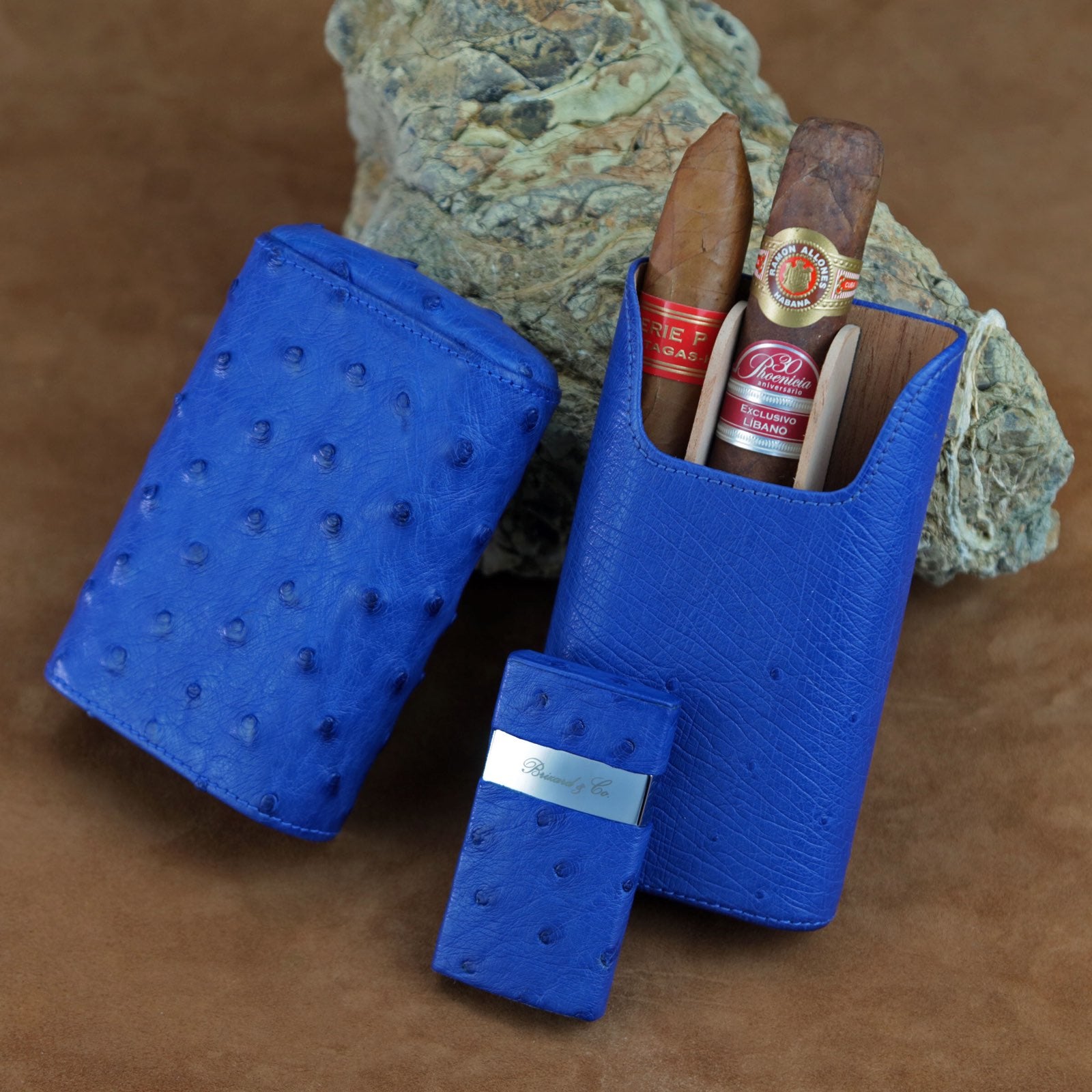 Brizard and Co Show Band Ostrich Cigar Case