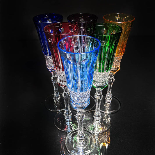 Faberge crystal colored flutes