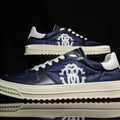 Roberto Cavalli Logo Navy Leather Sneakers