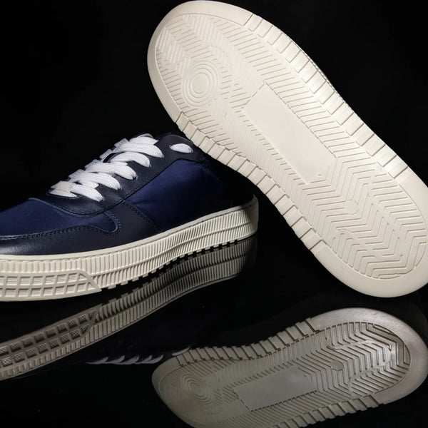Roberto Cavalli Logo Navy Leather Sneakers