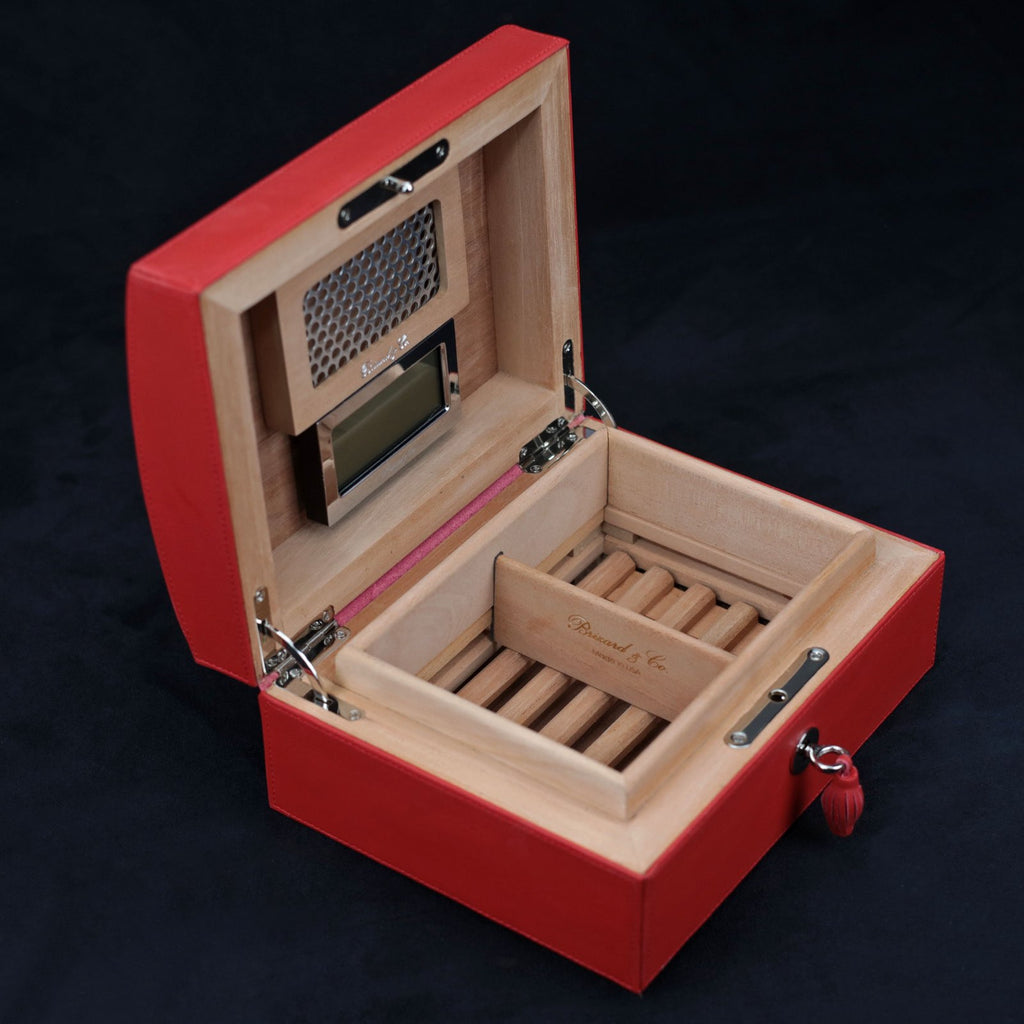 Brizard and Co Red Leather Humidor 12 / 20 capacity