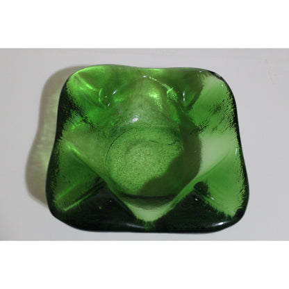 Green Crystal Rounded Square Ashtray