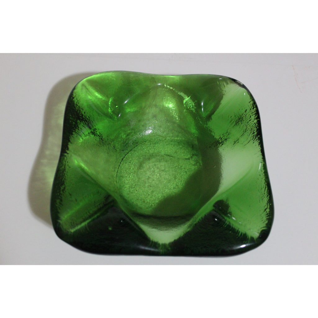 Green Crystal Rounded Square Ashtray