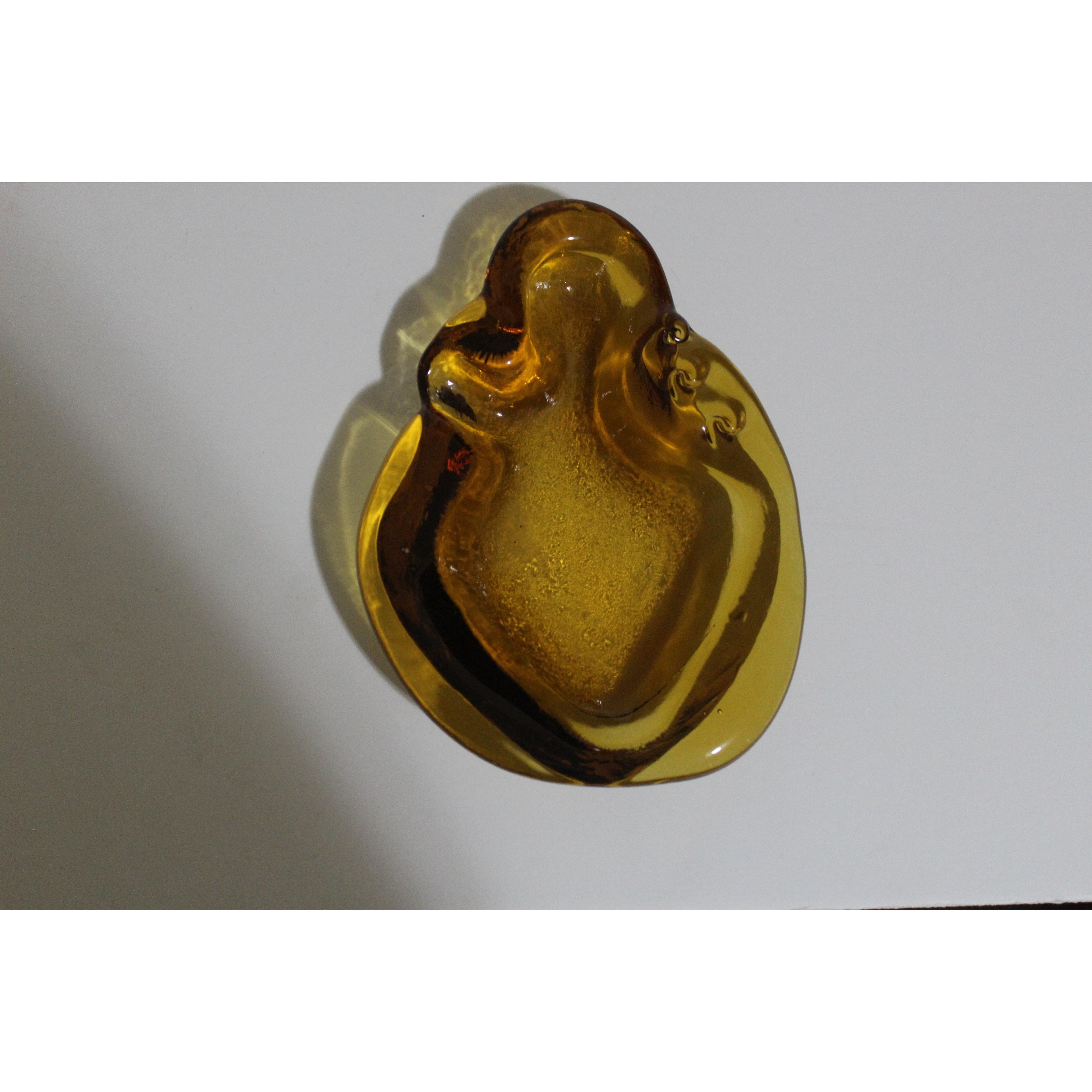 Gold Tinted Glass Abstract Ashtray