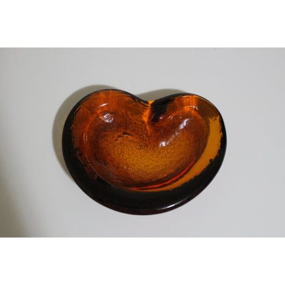 Amber Crystal Heart Ashtray