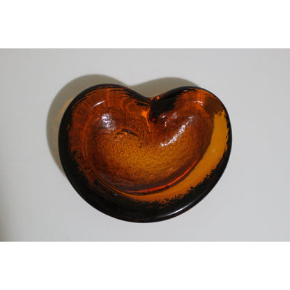 Amber Crystal Heart Ashtray