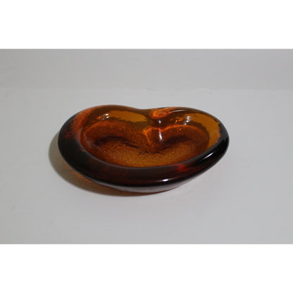 Amber Crystal Heart Ashtray