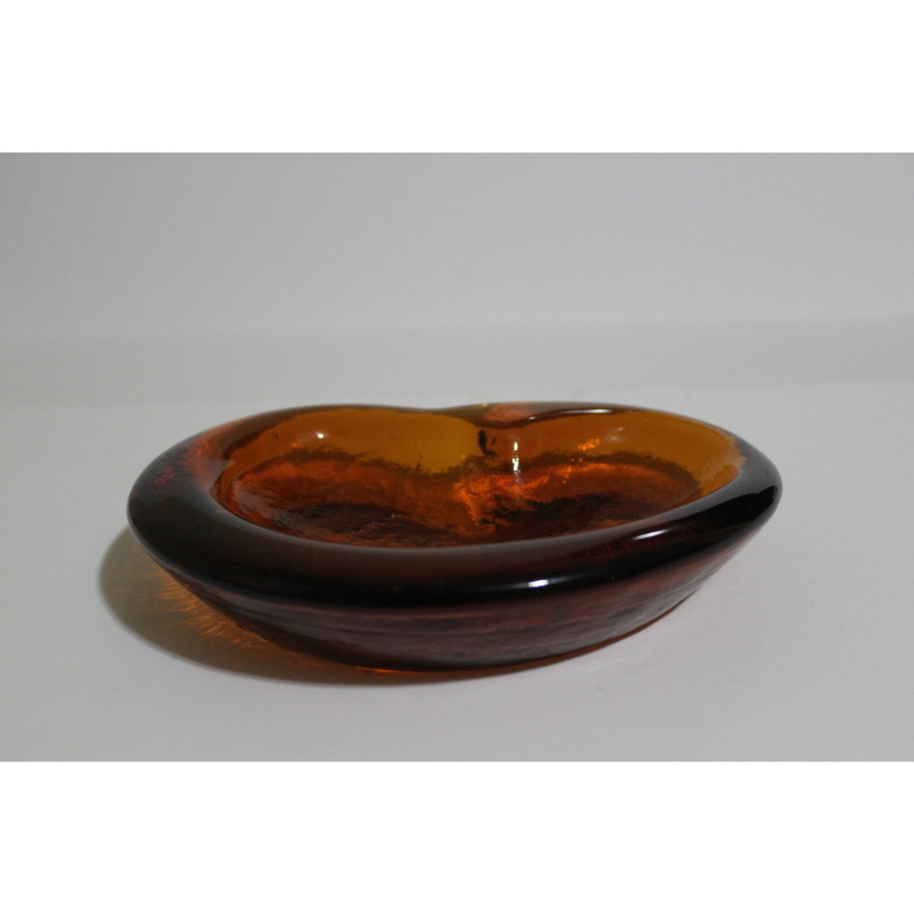 Amber Crystal Heart Ashtray