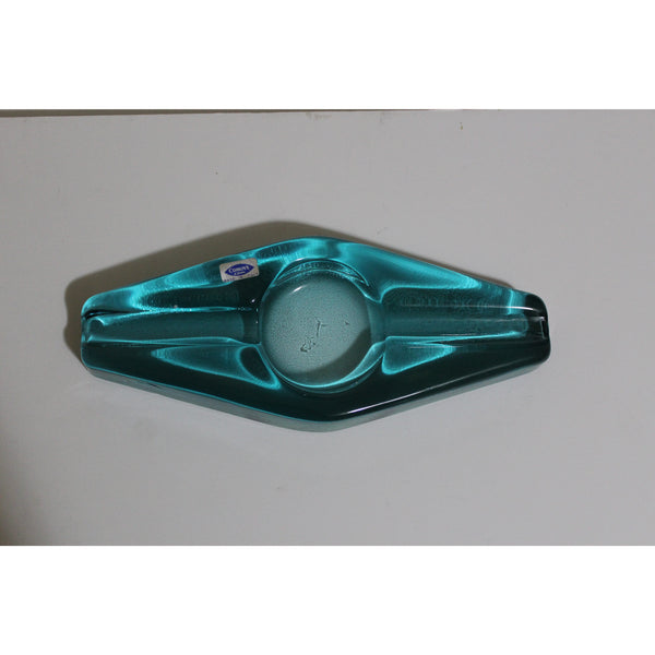 Blue Glass Diamond Shaped Ashtray