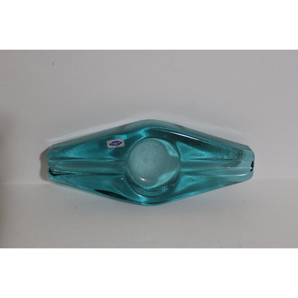 Blue Glass Diamond Shaped Ashtray