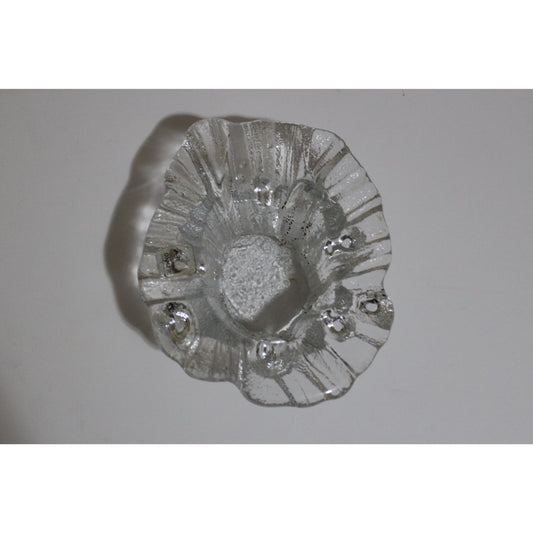 Clear Glass Raised Circular Ashtray