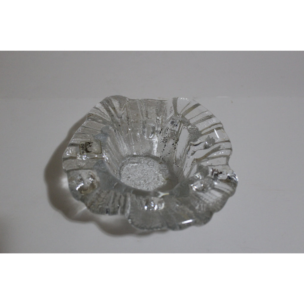 Clear Glass Raised Circular Ashtray