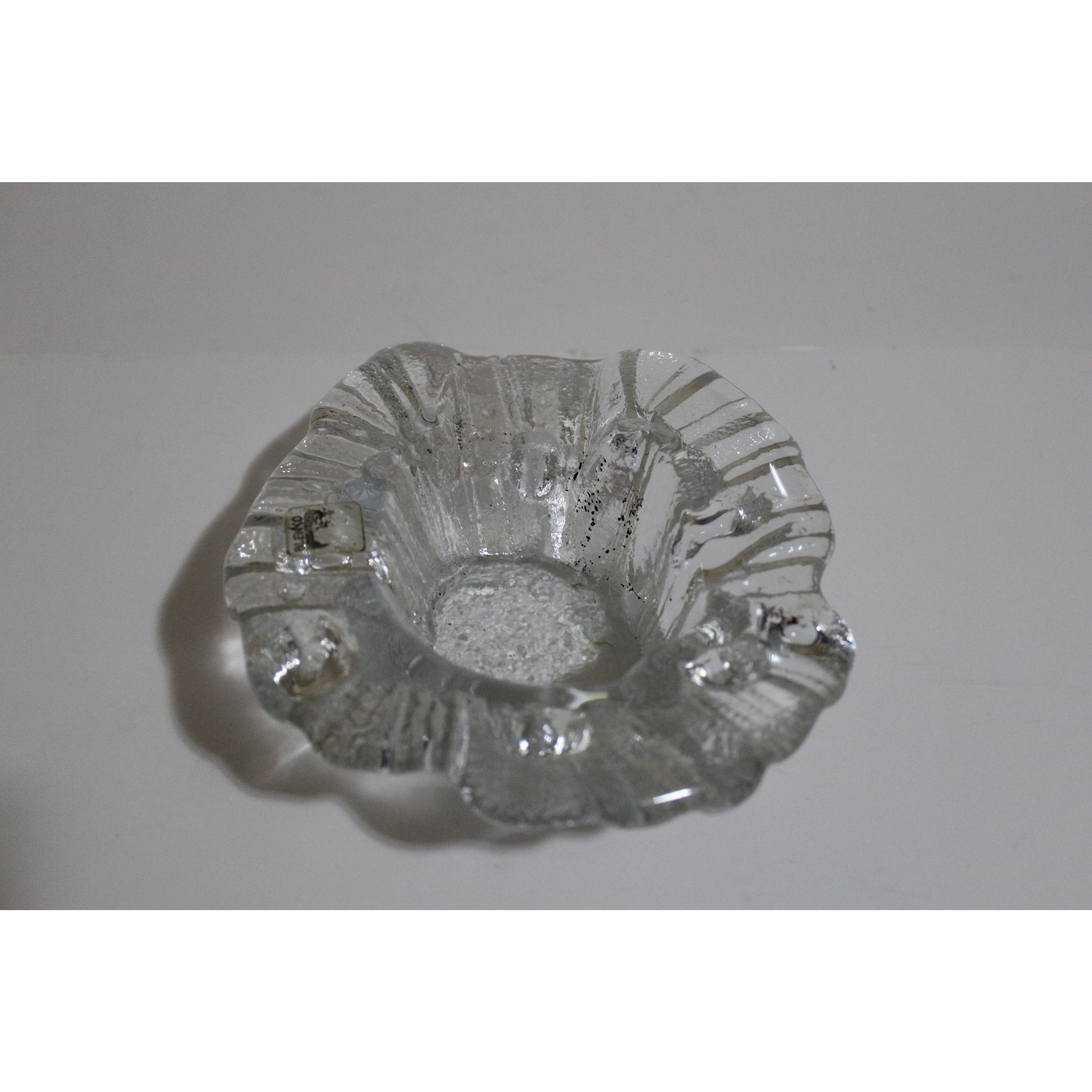 Clear Glass Raised Circular Ashtray