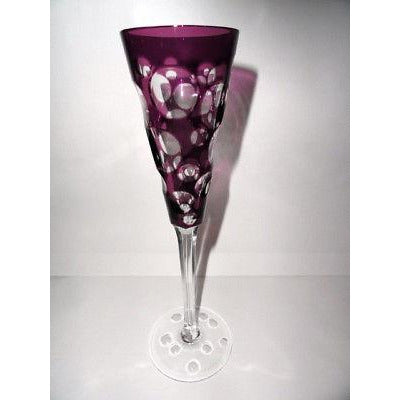 Faberge Flutes in Amethyst Bubble Glass NEW
