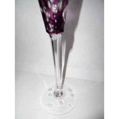 Faberge Flutes in Amethyst Bubble Glass NEW