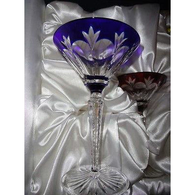 Fabergé Palais Royal Cobalt Blue Martini Glass — New Without Original Box
