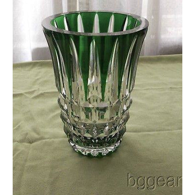 Art Deco Green Crystal Vase
