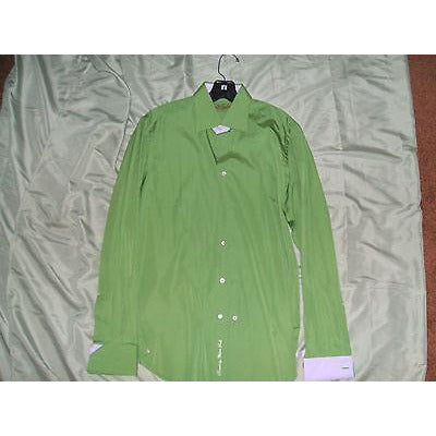 Robert Graham Solid Lime Green Long Sleeve Shirt — Medium