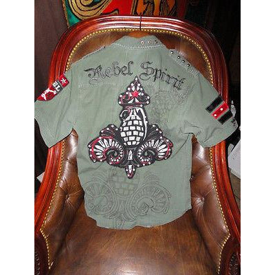 Rebel Spirit Mens Causal Short Sleeve Shirt preowned size Medium