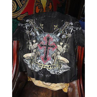 Retrofit mens casual black shirt adult with tags Large size