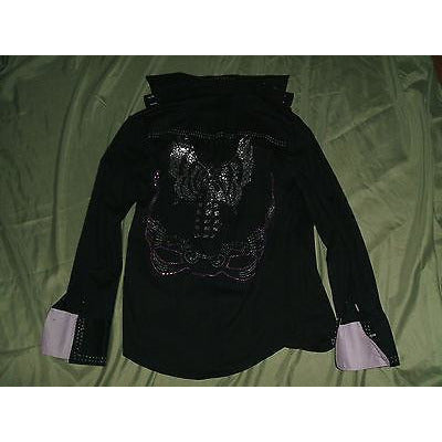 BG mens casual designer dress shirt with graphic medium