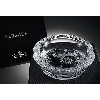 Versace Arabesque Crystal Ashtray in the original box measures 4.5" diameter