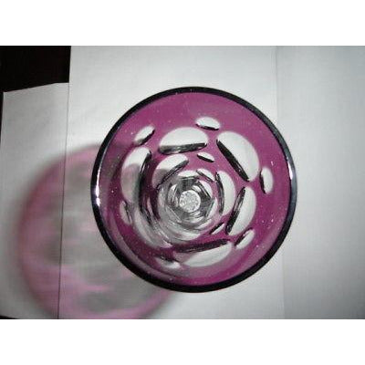 Faberge Flutes in Amethyst Bubble Glass NEW