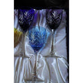 Fabergé Odessa Hock Colored Crystal Glasses — Set of 3 (Cobalt Blue, Sky Blue, Purple)