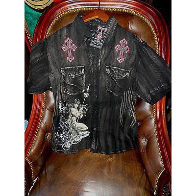 Retrofit mens casual black shirt adult with tags Large size