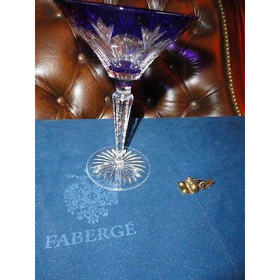Fabergé Palais Royal Cobalt Blue Martini Glass — New Without Original Box